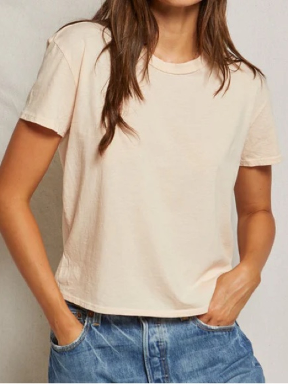 PerfectWhiteTee Harley Tee in Peaches and Cream T68 Size XS Casual Boxy Cotton - Picture 10 of 10